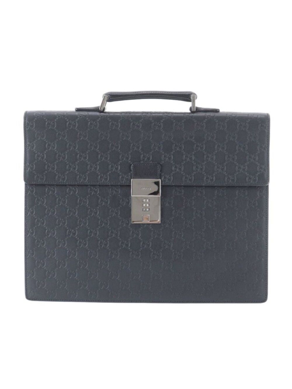 ★SOLD★ Gucci Guccissima Leather Business Document Briefcase Tote Black - Picture 1 of 9